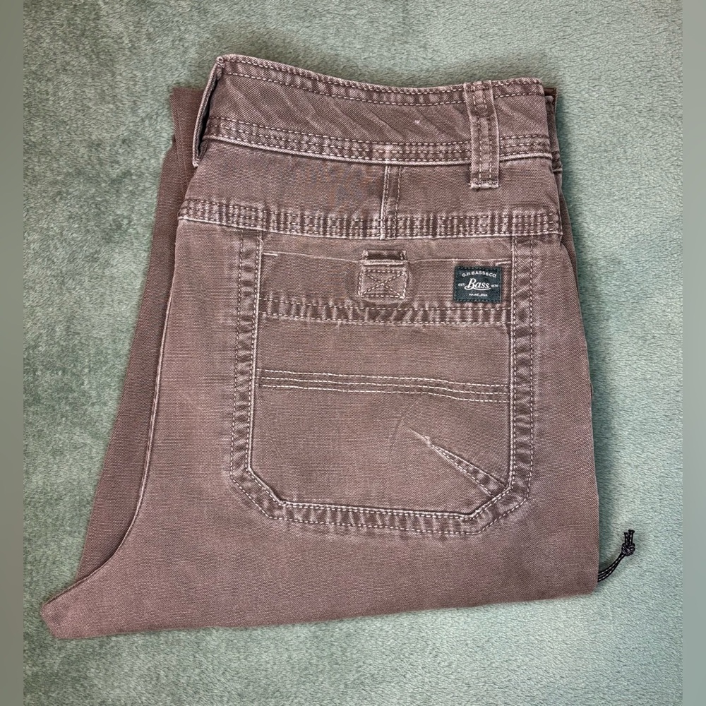 G.H. Bass & Co. Brown-Greenish Utility Pocket Pants, Size: 34”W x 30”L (6333)